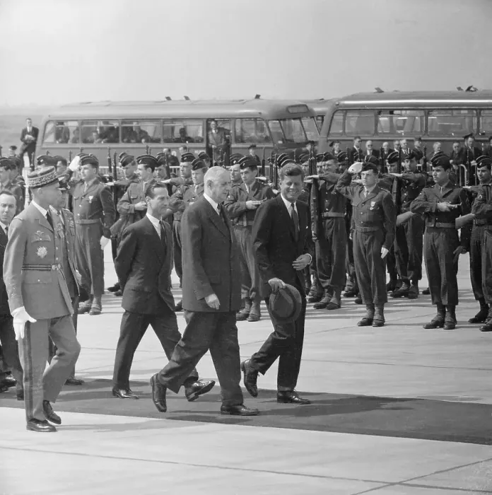 Framed Print : President Kennedy and Charles De Gaulle Passing Honor Guard Framed Print : President Kennedy and Charles De Gaulle Passing Honor Guard
