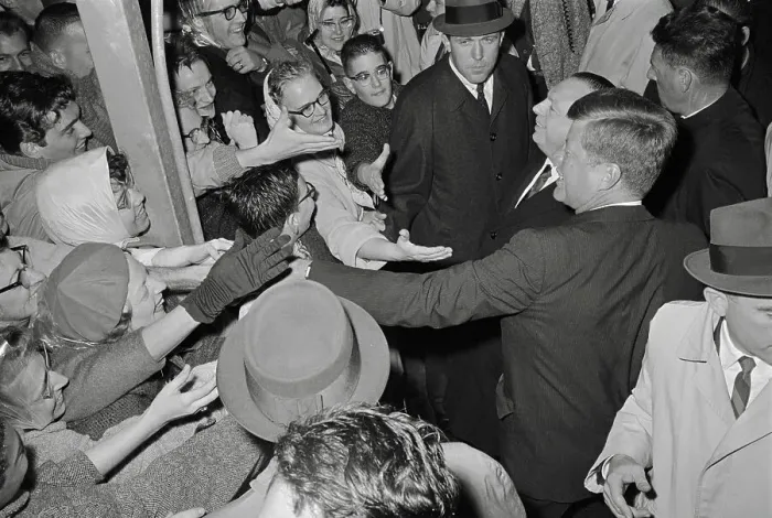 Framed Print : President Kennedy and Crowd of Supporters Framed Print : President Kennedy and Crowd of Supporters