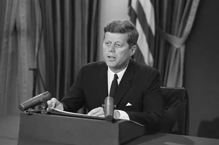 Framed Print : President Kennedy Delivering Speech Framed Print : President Kennedy Delivering Speech