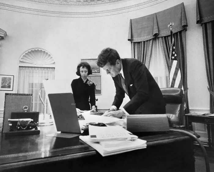Framed Print : President Kennedy with Evelyn Lincoln Framed Print : President Kennedy with Evelyn Lincoln