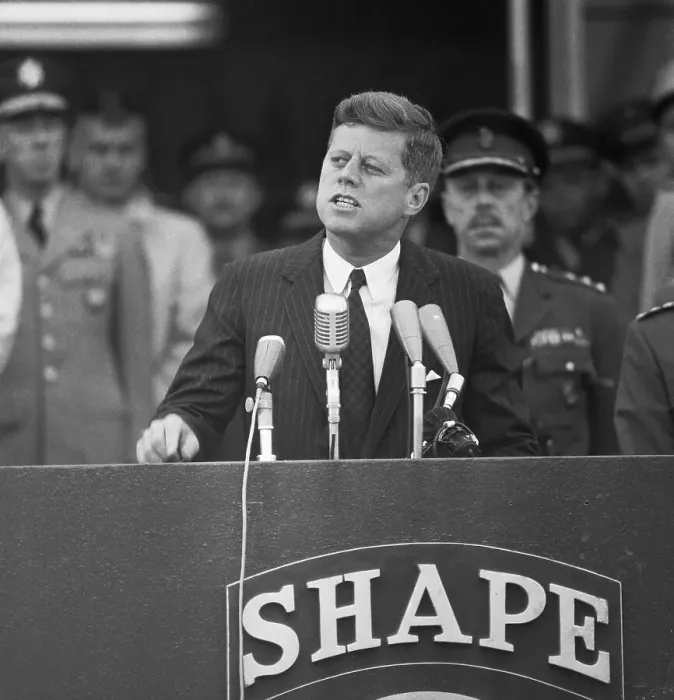 Framed Print : President Kennedy Giving Speech Framed Print : President Kennedy Giving Speech