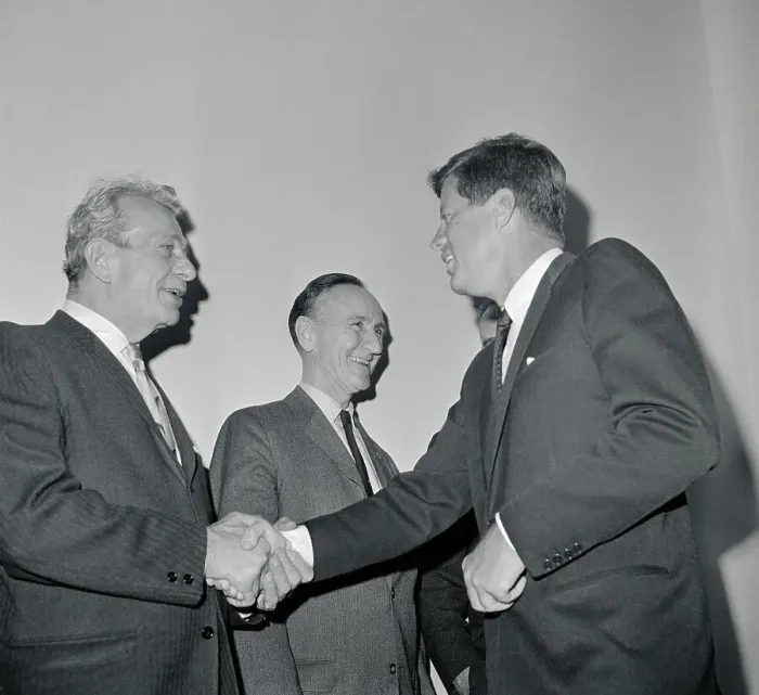 Framed Print : President Kennedy Greeting Everett Dirksen