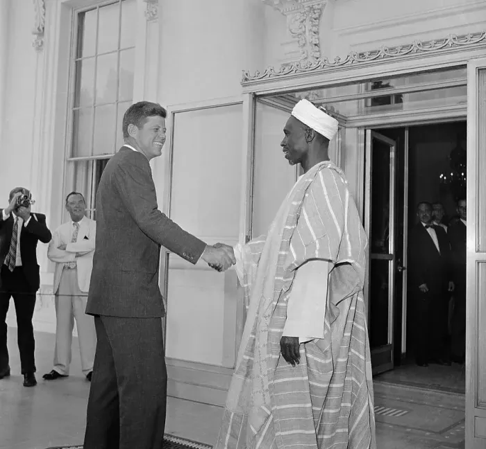 Framed Print : President Kennedy Greeting Nigerian Prime Minister Framed Print : President Kennedy Greeting Nigerian Prime Minister