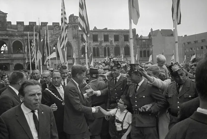 Framed Print : President Kennedy Greeting West Germans Framed Print : President Kennedy Greeting West Germans