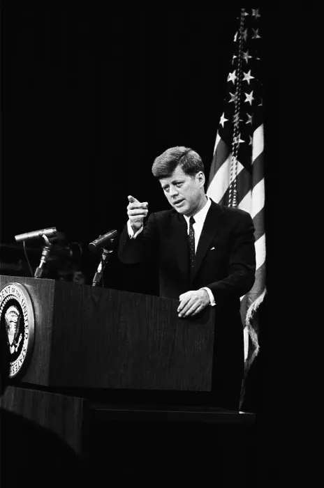 Framed Print : President Kennedy Holds A Press Conference
