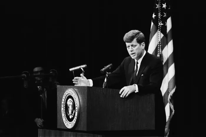 Framed Print : President Kennedy Holds A Press Conference Framed Print : President Kennedy Holds A Press Conference
