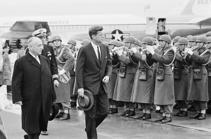 Framed Print : President Kennedy Inspecting Honor Guard Framed Print : President Kennedy Inspecting Honor Guard