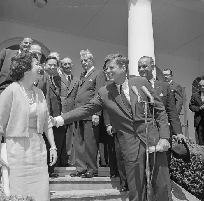 Framed Print : President Kennedy with Johnsons Framed Print : President Kennedy with Johnsons