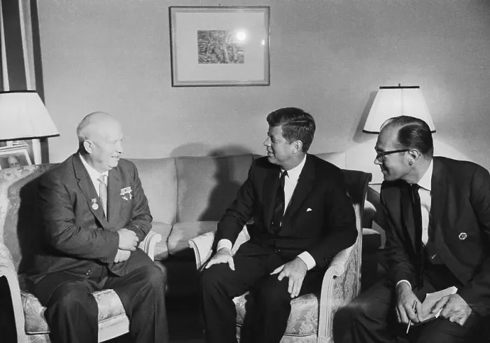 Framed Print : President Kennedy Meeting with Soviet Premier Framed Print : President Kennedy Meeting with Soviet Premier