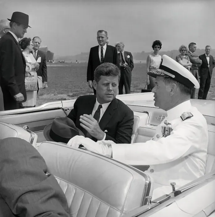 Framed Print : President Kennedy with Navy Officer Framed Print : President Kennedy with Navy Officer