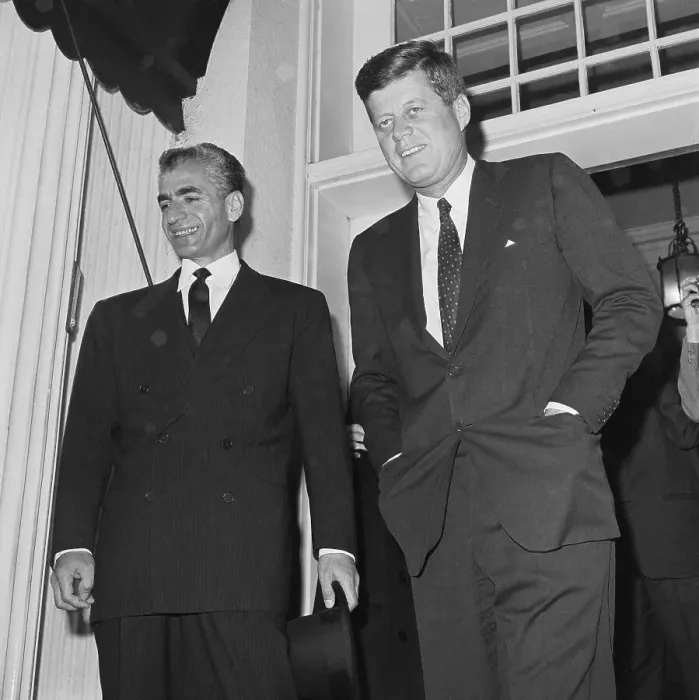 Framed Print : President Kennedy Posing with the Shah of Iran Framed Print : President Kennedy Posing with the Shah of Iran