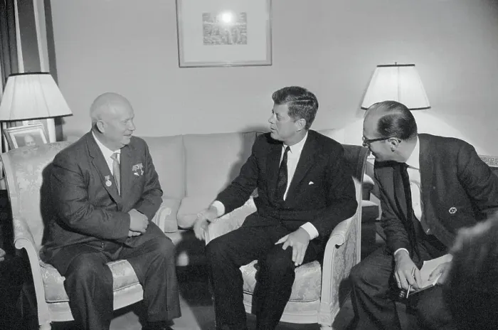 Framed Print : President Kennedy and Premier Khrushchev Framed Print : President Kennedy and Premier Khrushchev