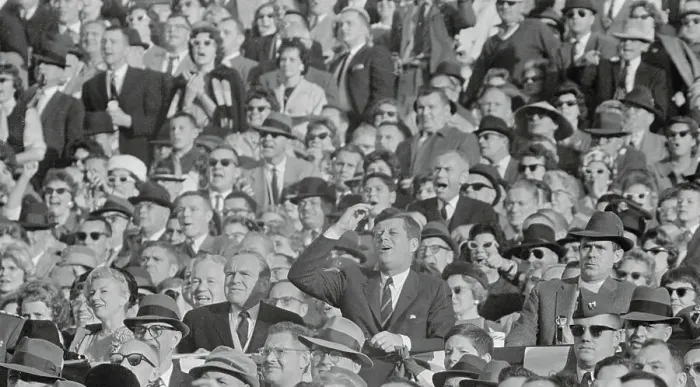 Framed Print : President Kennedy Reacting to Football Game Framed Print : President Kennedy Reacting to Football Game