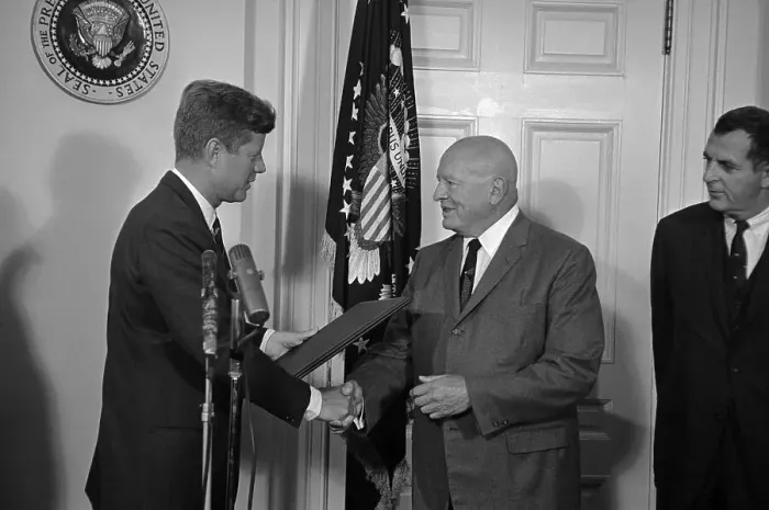 Framed Print : President Kennedy Rewarding H.J. Anslinger