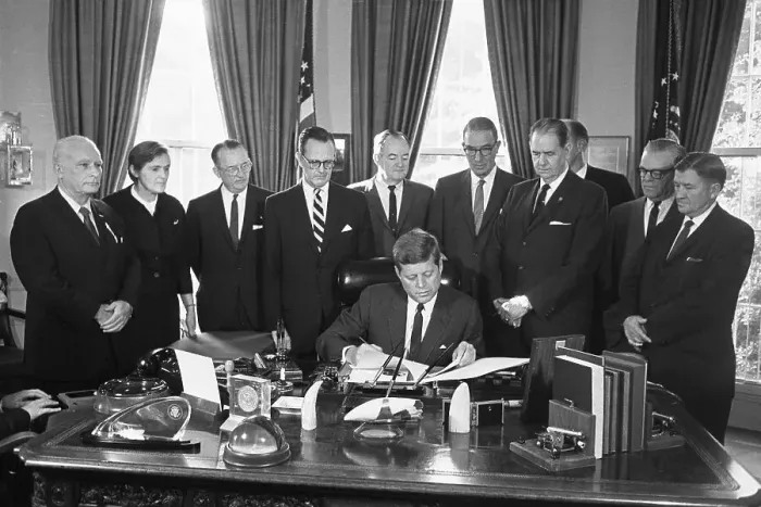 Framed Print : President Kennedy Signing Drug Legislation Framed Print : President Kennedy Signing Drug Legislation