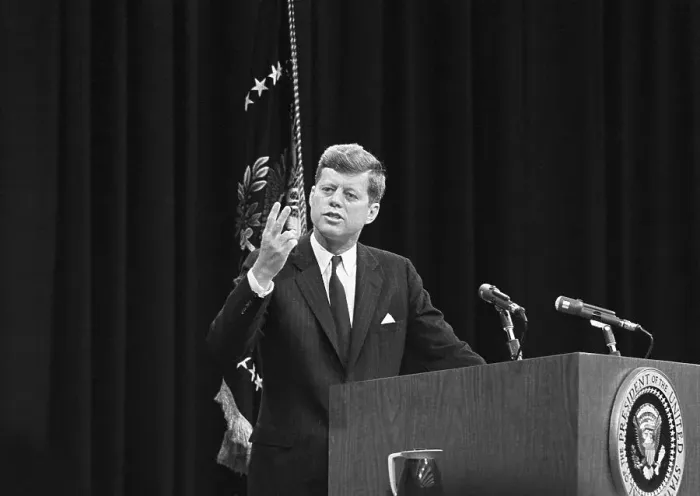 Framed Print : President Kennedy Talking About Space Race Framed Print : President Kennedy Talking About Space Race