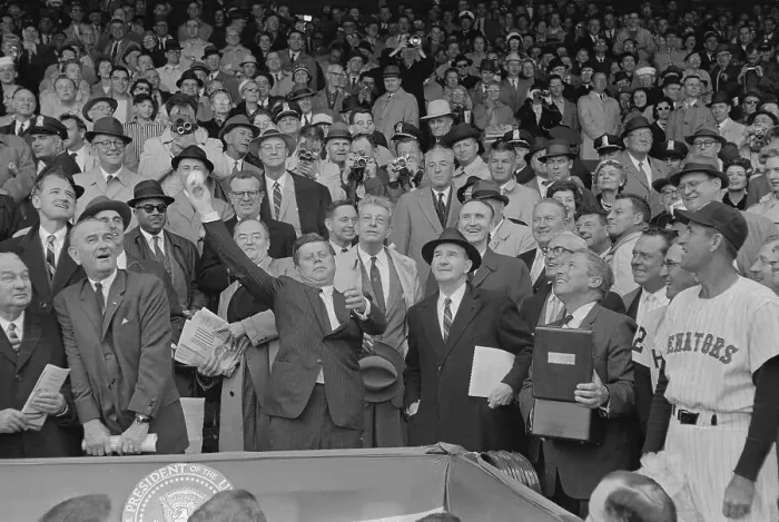 Framed Print : President Kennedy Throwing Opening Ball Framed Print : President Kennedy Throwing Opening Ball