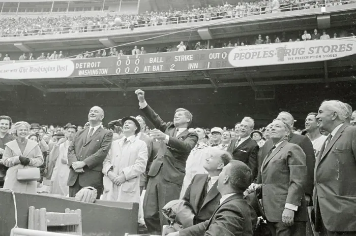 Framed Print : President Kennedy Tossing Out First Baseball of Season Framed Print : President Kennedy Tossing Out First Baseball of Season