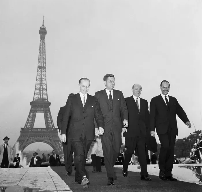 Framed Print : President Kennedy Walking with Officials Framed Print : President Kennedy Walking with Officials