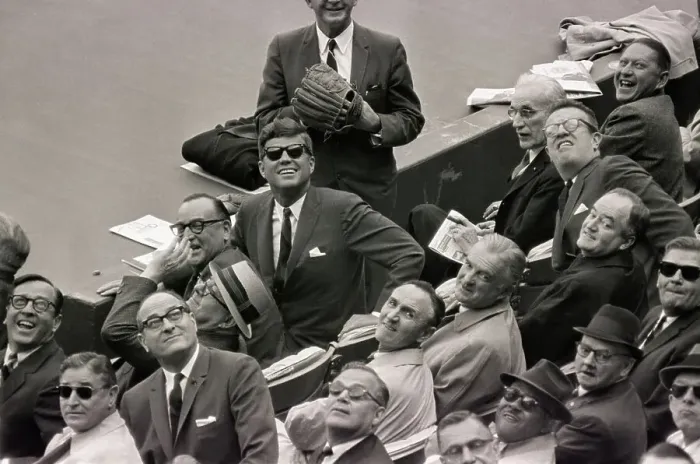 Framed Print : President Kennedy Watching Foul Ball Framed Print : President Kennedy Watching Foul Ball