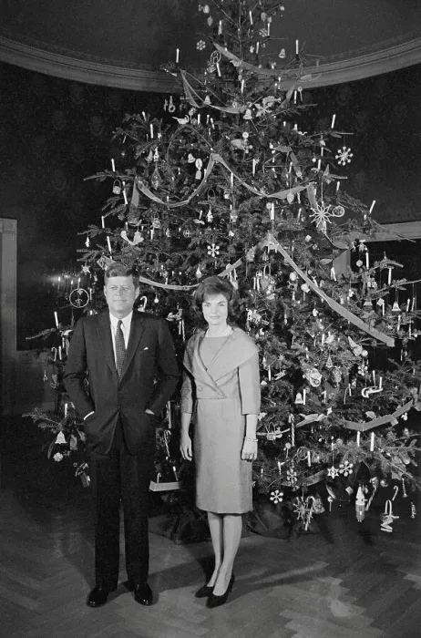 Framed Print : President Kennedy and Wife with Christmas Tree Framed Print : President Kennedy and Wife with Christmas Tree