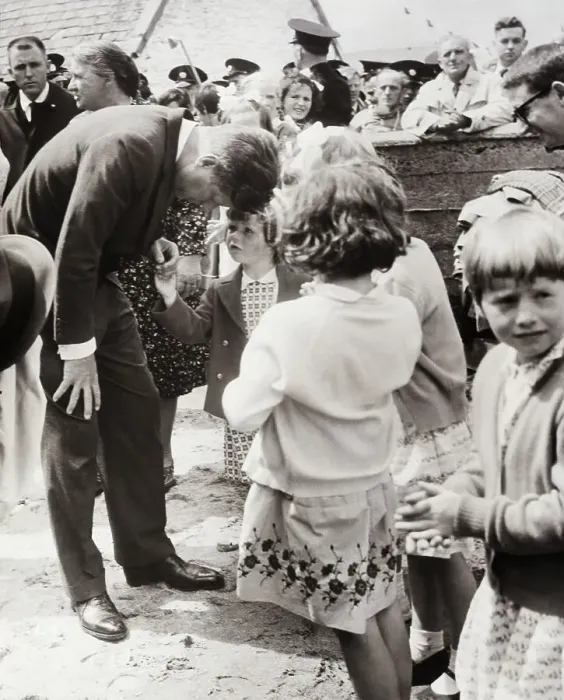Framed Print : President Kennedy With Young Girl, Ireland Framed Print : President Kennedy With Young Girl, Ireland