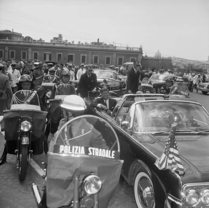 Framed Print : President Kennedy's Motorcade in Traffic Framed Print : President Kennedy's Motorcade in Traffic