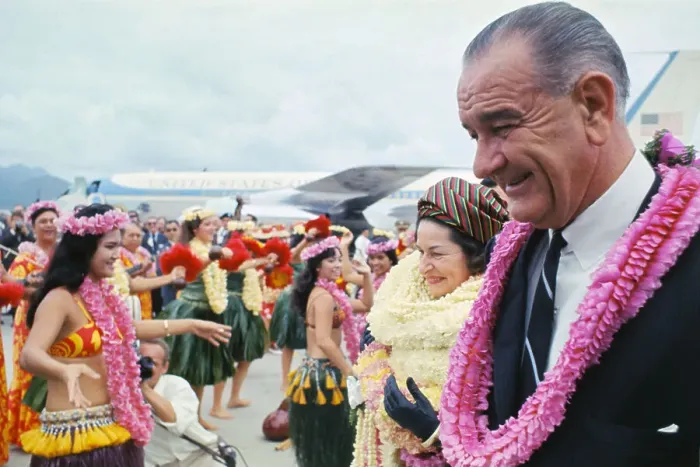 Framed Print : President Lyndon B. Johnson Arriving in Hawaii Framed Print : President Lyndon B. Johnson Arriving in Hawaii