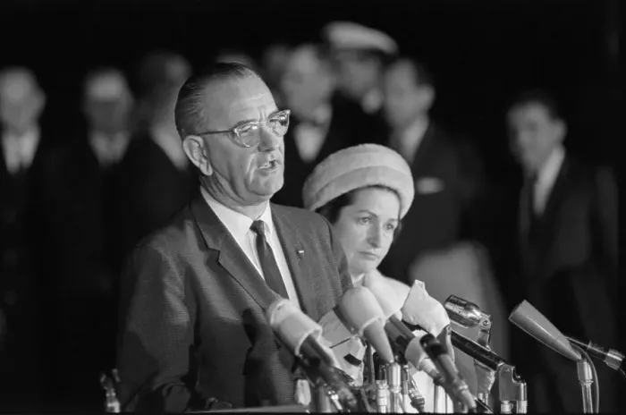 Framed Print : President Lyndon B. Johnson and Ladybird Framed Print : President Lyndon B. Johnson and Ladybird