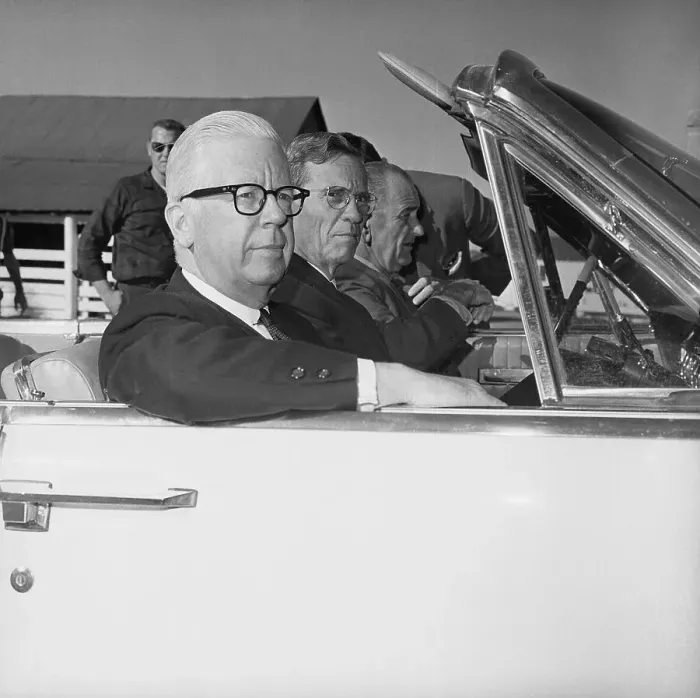 Framed Print : President Lyndon Johnson and Associates Sitting in Car