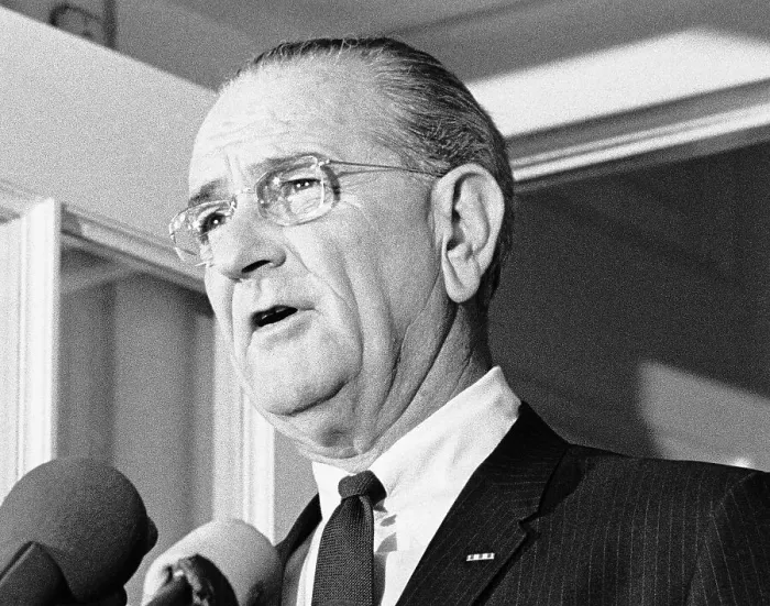Framed Print : President Lyndon Johnson at a Press Conference Framed Print : President Lyndon Johnson at a Press Conference