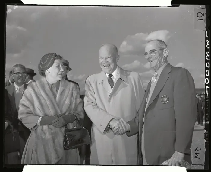 Framed Print : President and Mrs. Eisenhower with Cliff Roberts