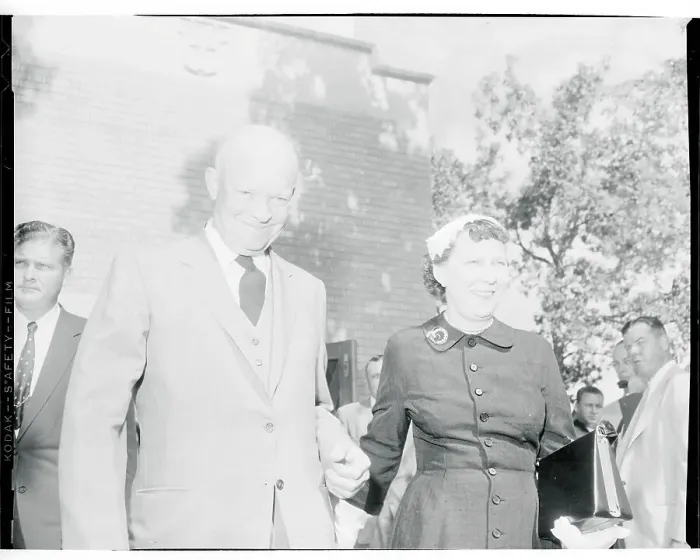 Framed Print : President and Mrs. Eisenhower Leaving a Church Framed Print : President and Mrs. Eisenhower Leaving a Church