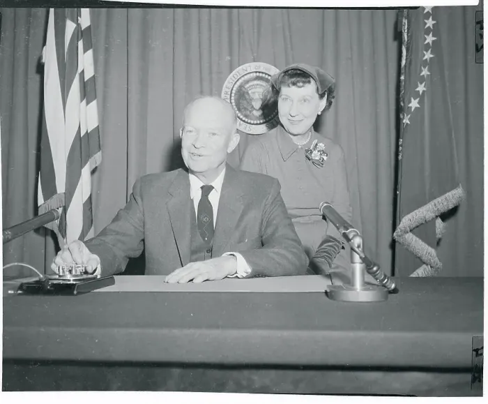 Framed Print : President and Mrs. Eisenhower Light National Christmas Tree Framed Print : President and Mrs. Eisenhower Light National Christmas Tree