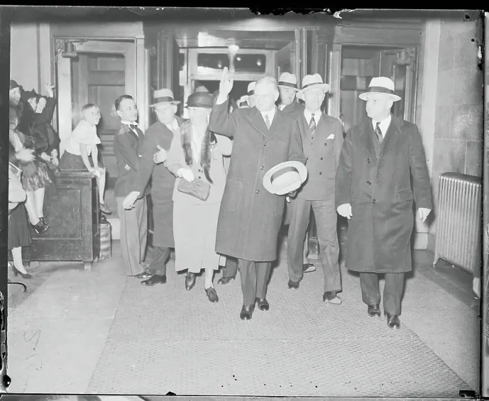 Framed Print : President and Mrs. Hoover Strolling By Supporters Framed Print : President and Mrs. Hoover Strolling By Supporters