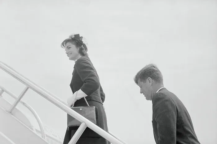 Framed Print : President and Mrs. Kennedy Boarding Plane