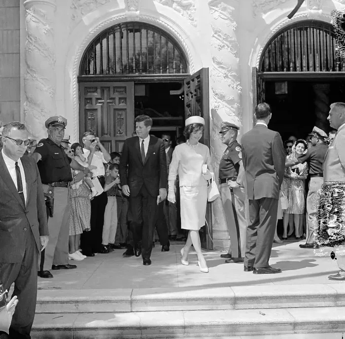 Framed Print : President and Mrs. Kennedy Exiting From a Church