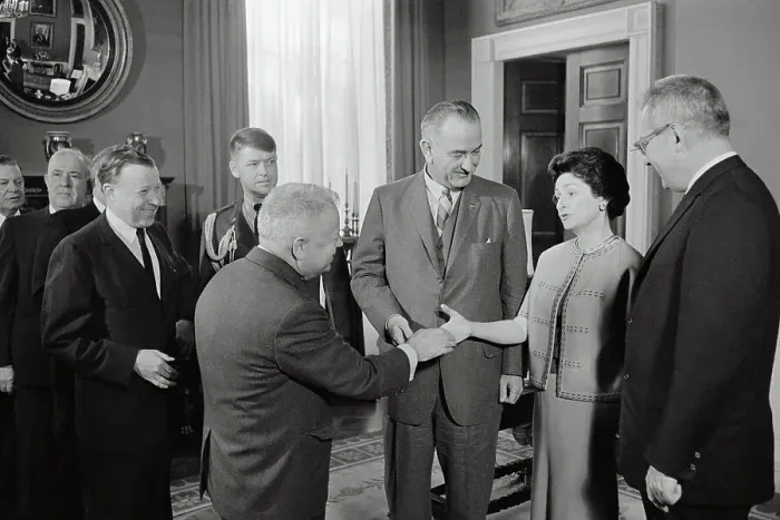 Framed Print : President and Mrs. Lyndon B. Johnson Greeting David Dubinsky Framed Print : President and Mrs. Lyndon B. Johnson Greeting David Dubinsky