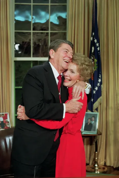 Framed Print : President and Nancy Reagan Hugging Framed Print : President and Nancy Reagan Hugging