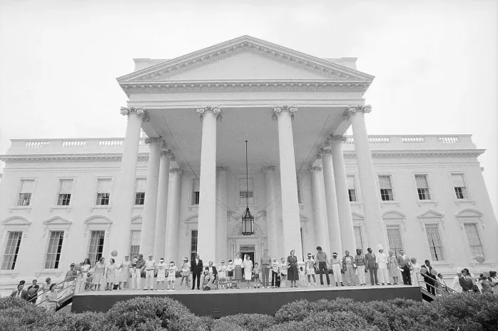 Framed Print : President and Nancy Reagan Participating in Hands Across America