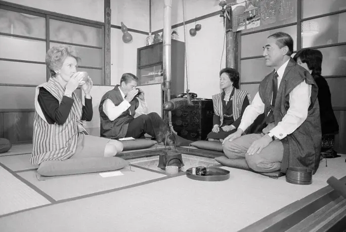 Framed Print : President and Nancy Reagan Participating in Tea Ceremony Framed Print : President and Nancy Reagan Participating in Tea Ceremony