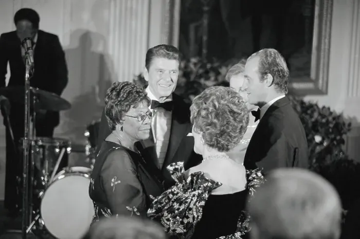 Framed Print : President and Nancy Reagan Speaking with Colleagues Framed Print : President and Nancy Reagan Speaking with Colleagues
