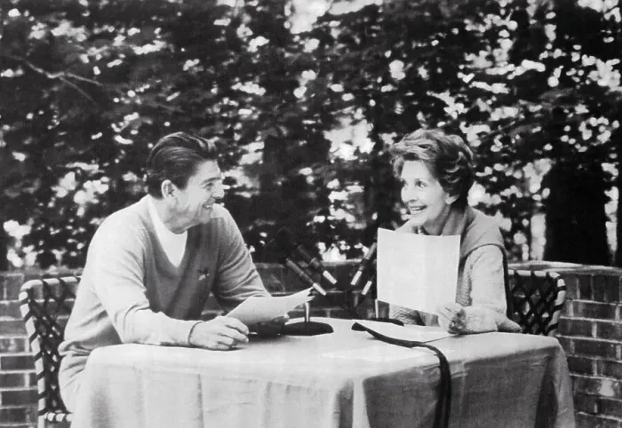 Framed Print : President and Nancy Reagan Speaking on Radio Broadcast Framed Print : President and Nancy Reagan Speaking on Radio Broadcast
