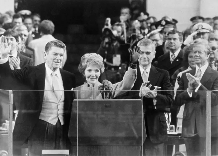 Framed Print : President and Nancy Reagan Waving Framed Print : President and Nancy Reagan Waving