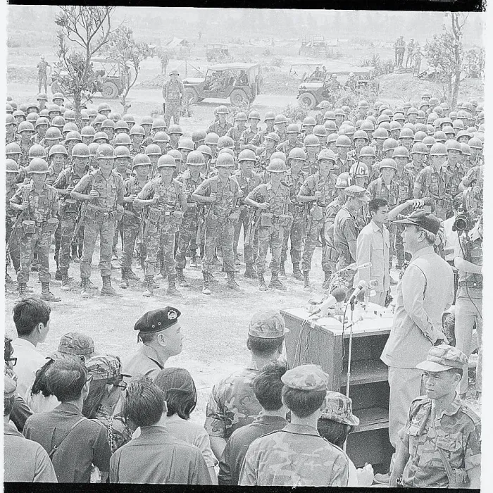Framed Print : President Nguyen Van Thieu Addressing Troops Framed Print : President Nguyen Van Thieu Addressing Troops