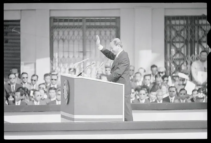 Framed Print : President Nguyen Van Thieu Swearing In