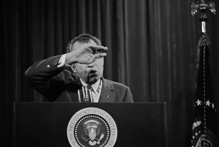 Framed Print : President Nixon Delivering Speech Framed Print : President Nixon Delivering Speech