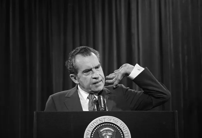 Framed Print : President Nixon Gesturing with His Hand Framed Print : President Nixon Gesturing with His Hand
