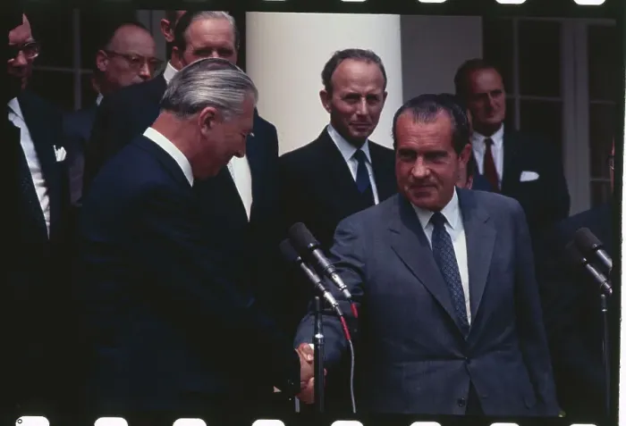 Framed Print : President Nixon and Kurt Georg Kiesinger Shaking Hands Framed Print : President Nixon and Kurt Georg Kiesinger Shaking Hands