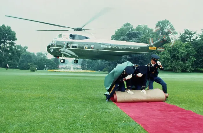 Framed Print : President Nixon Leaving in Helicopter Framed Print : President Nixon Leaving in Helicopter